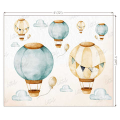 LB0354 Watercolor HotAir Balloon Backdrop