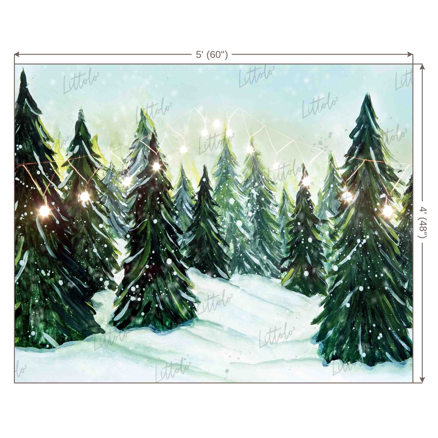 LB0356 Christmas Winter Tree Backdrop