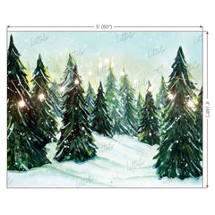 LB0356 Christmas Winter Tree Backdrop
