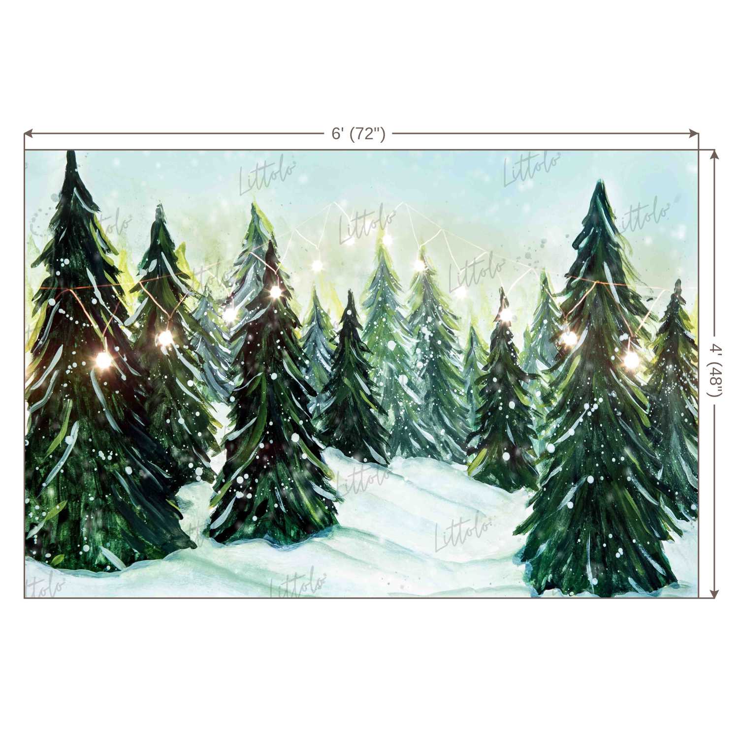 LB0356 Christmas Winter Tree Backdrop