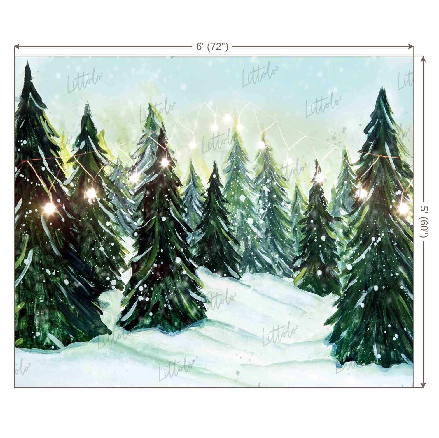LB0356 Christmas Winter Tree Backdrop