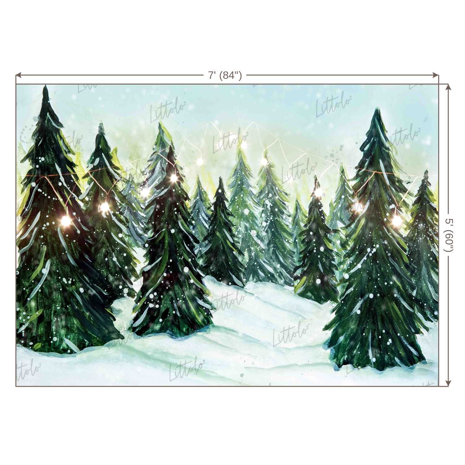 LB0356 Christmas Winter Tree Backdrop