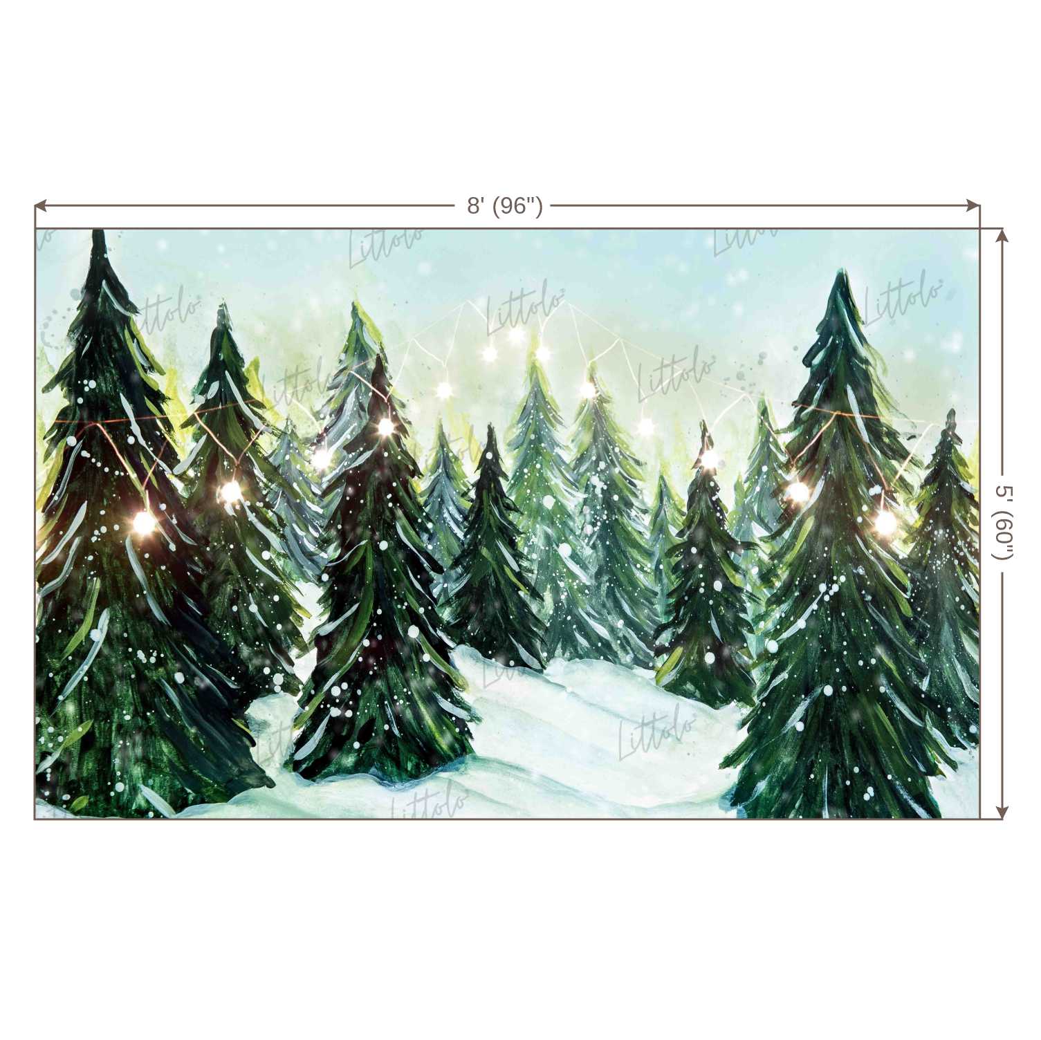 LB0356 Christmas Winter Tree Backdrop
