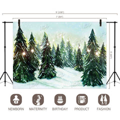LB0356 Christmas Winter Tree Backdrop