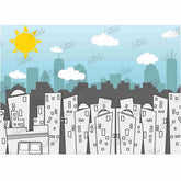 LB0360 Superhero City Backdrop
