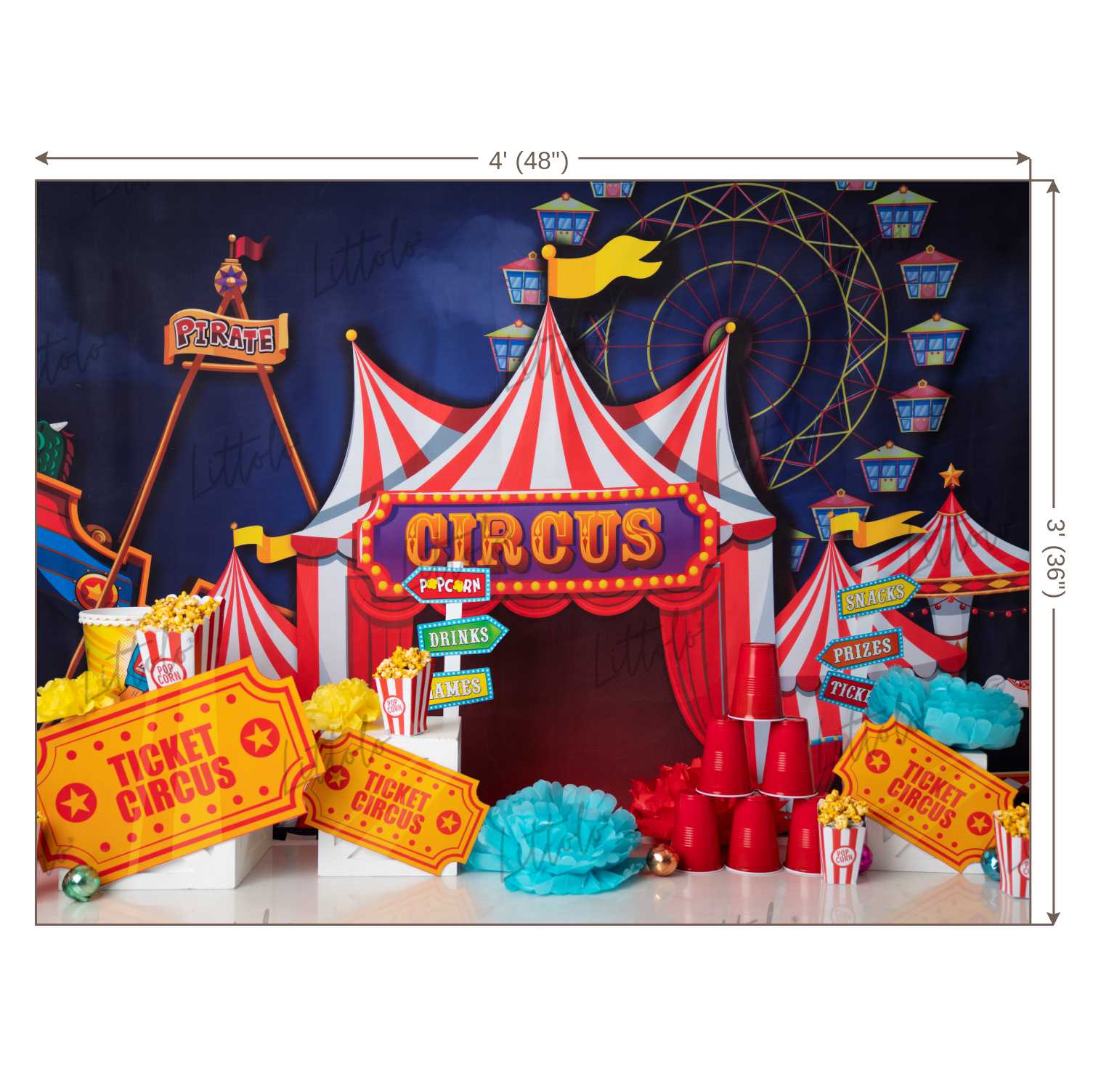 LB0361 Circus Theme Carnival Backdrop