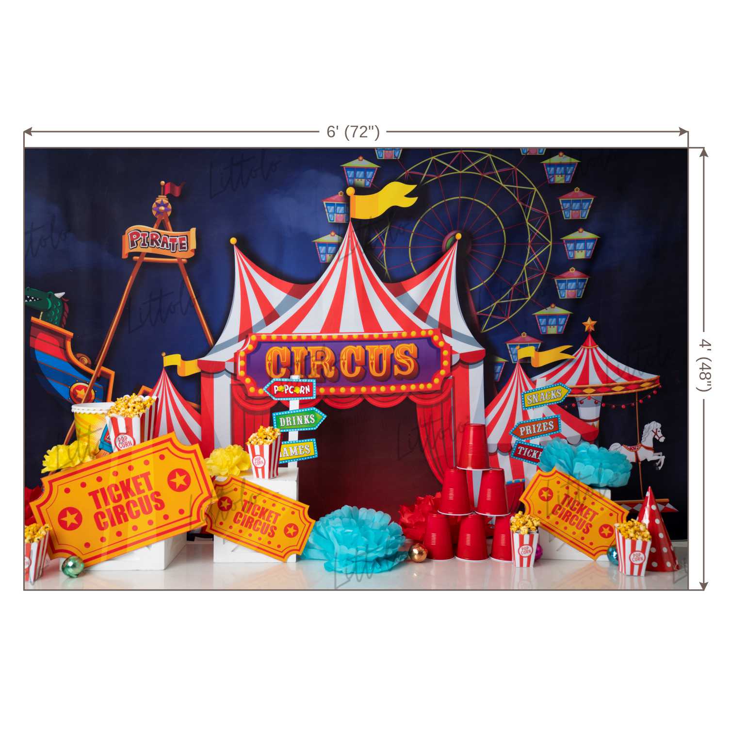 LB0361 Circus Theme Carnival Backdrop