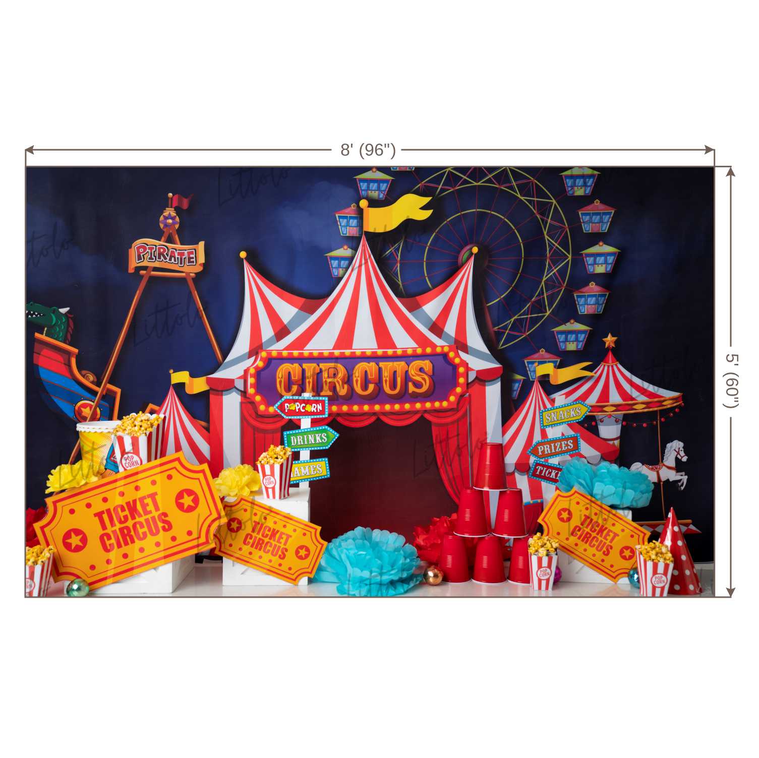 LB0361 Circus Theme Carnival Backdrop
