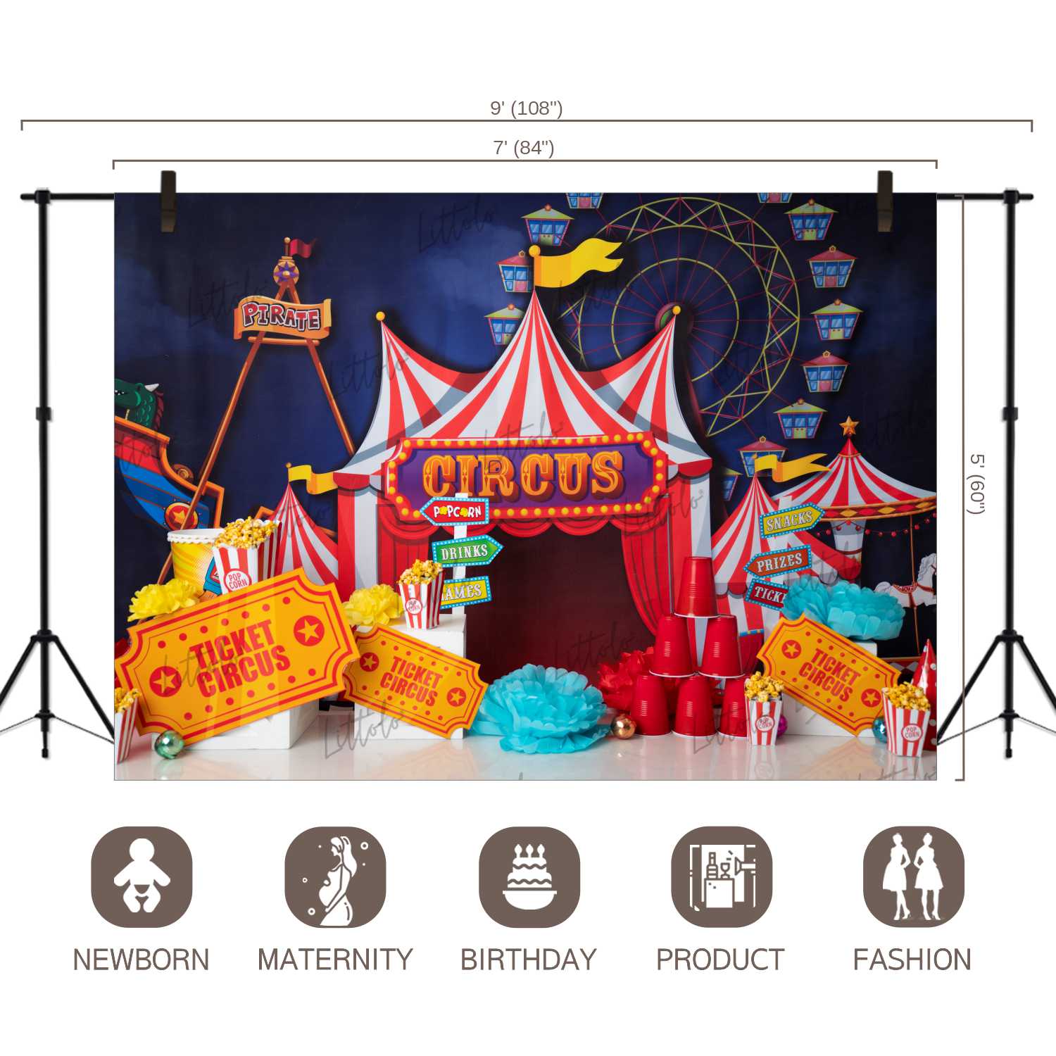 LB0361 Circus Theme Carnival Backdrop