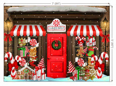 LB0366 Christmas Candy Shop Backdrop