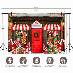 LB0366 Christmas Candy Shop Backdrop