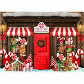 LB0366 Christmas Candy Shop Backdrop