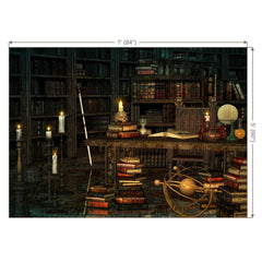 LB0373 Old Vintage Library Backdrop