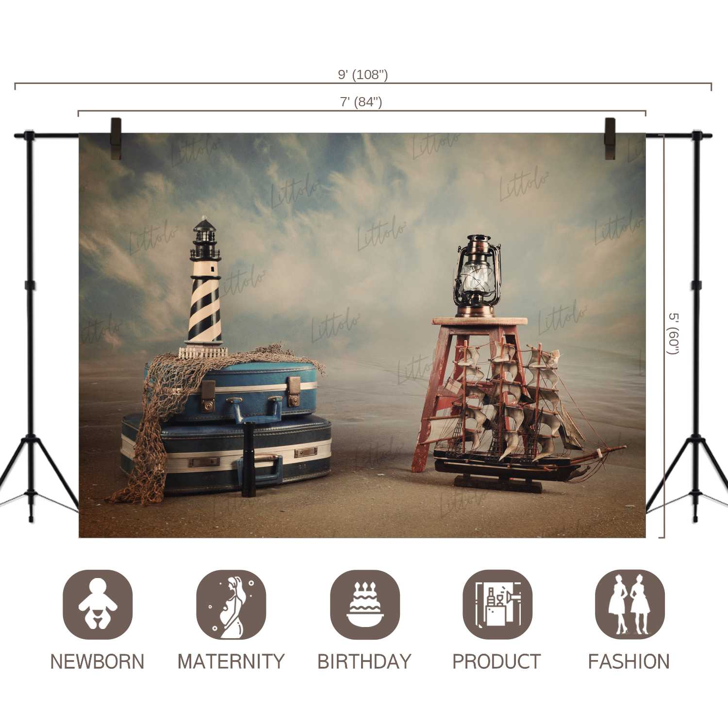 LB0374 Beach Travel Backdrop