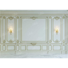 LB0394 White Wall Panel Classic Theme Backdrop