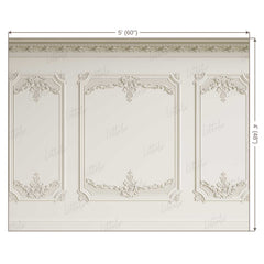 LB0415 Cream Winscot Theme Backdrop