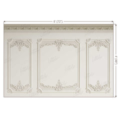 LB0415 Cream Winscot Theme Backdrop