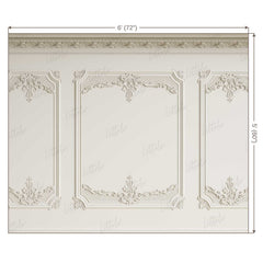 LB0415 Cream Winscot Theme Backdrop