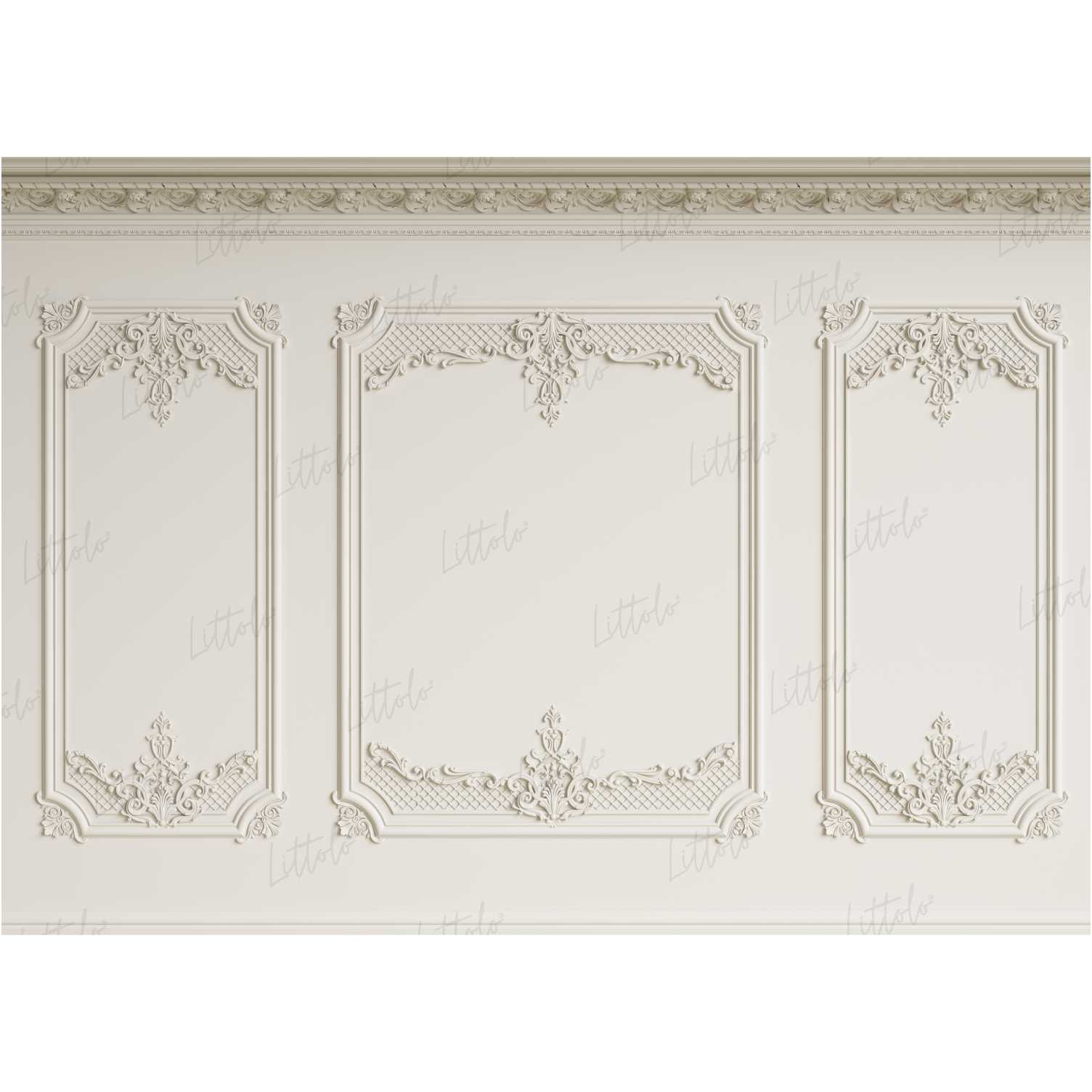 LB0415 Cream Winscot Theme Backdrop