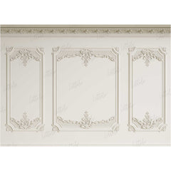 LB0415 Cream Winscot Theme Backdrop