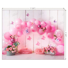 LB0446 Butterfly Floral Balloon Garland Backdrop