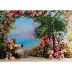 LB0456 Fabulous Flamingo Tropical Backdrop