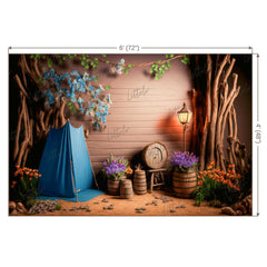 LB0465 Vintage Glamping Tent Backdrop