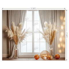 LB0470 Boho Curtain Theme Backdrop