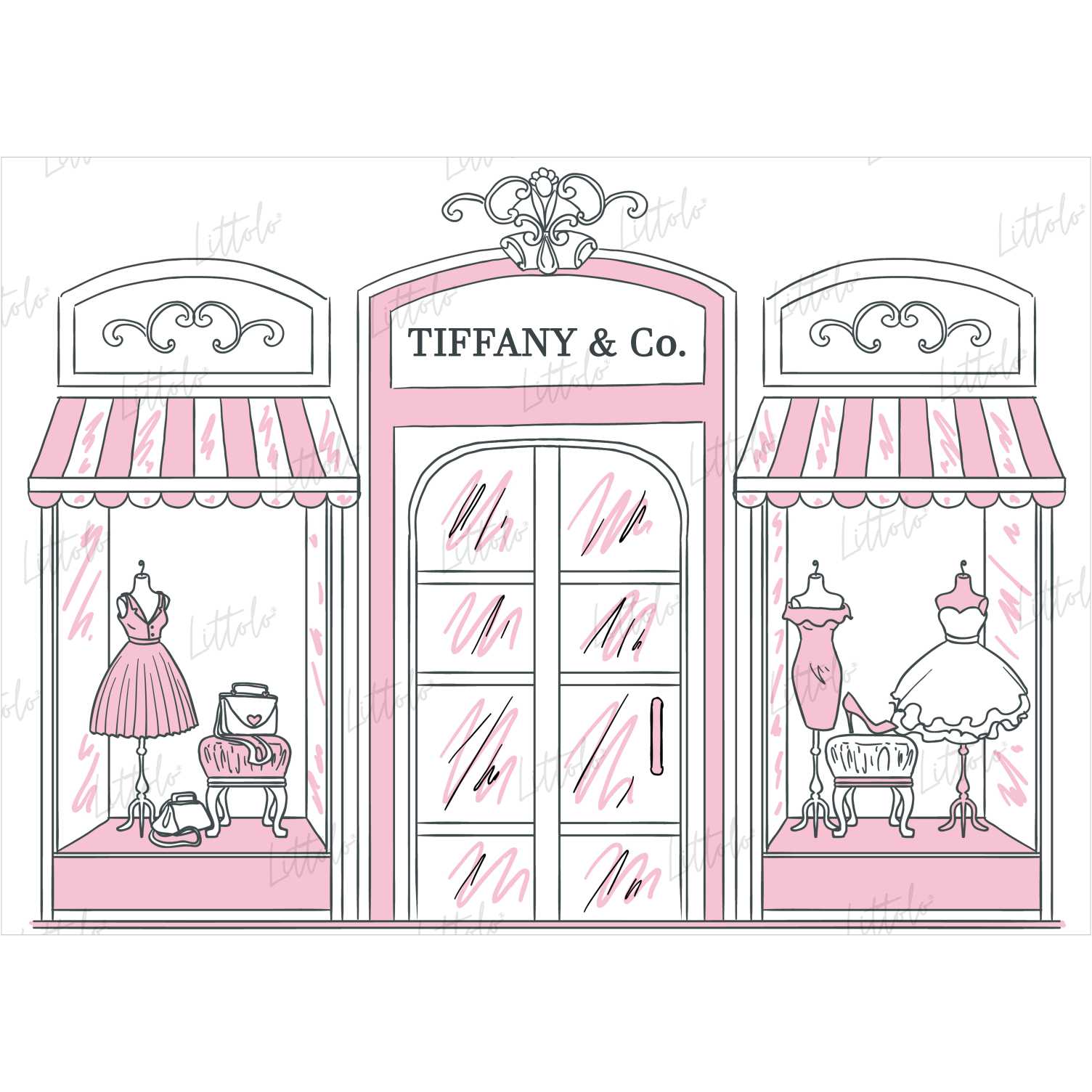 LB0475 Fashion Street Theme Backdrop