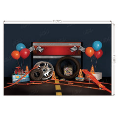 LB0484 Car Racing Theme Backdrop