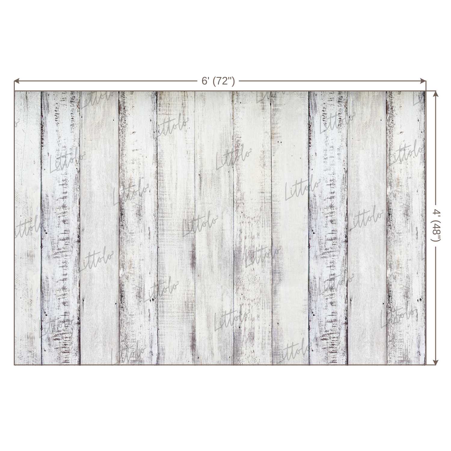 LB0486 Wooden White Plank Backdrop