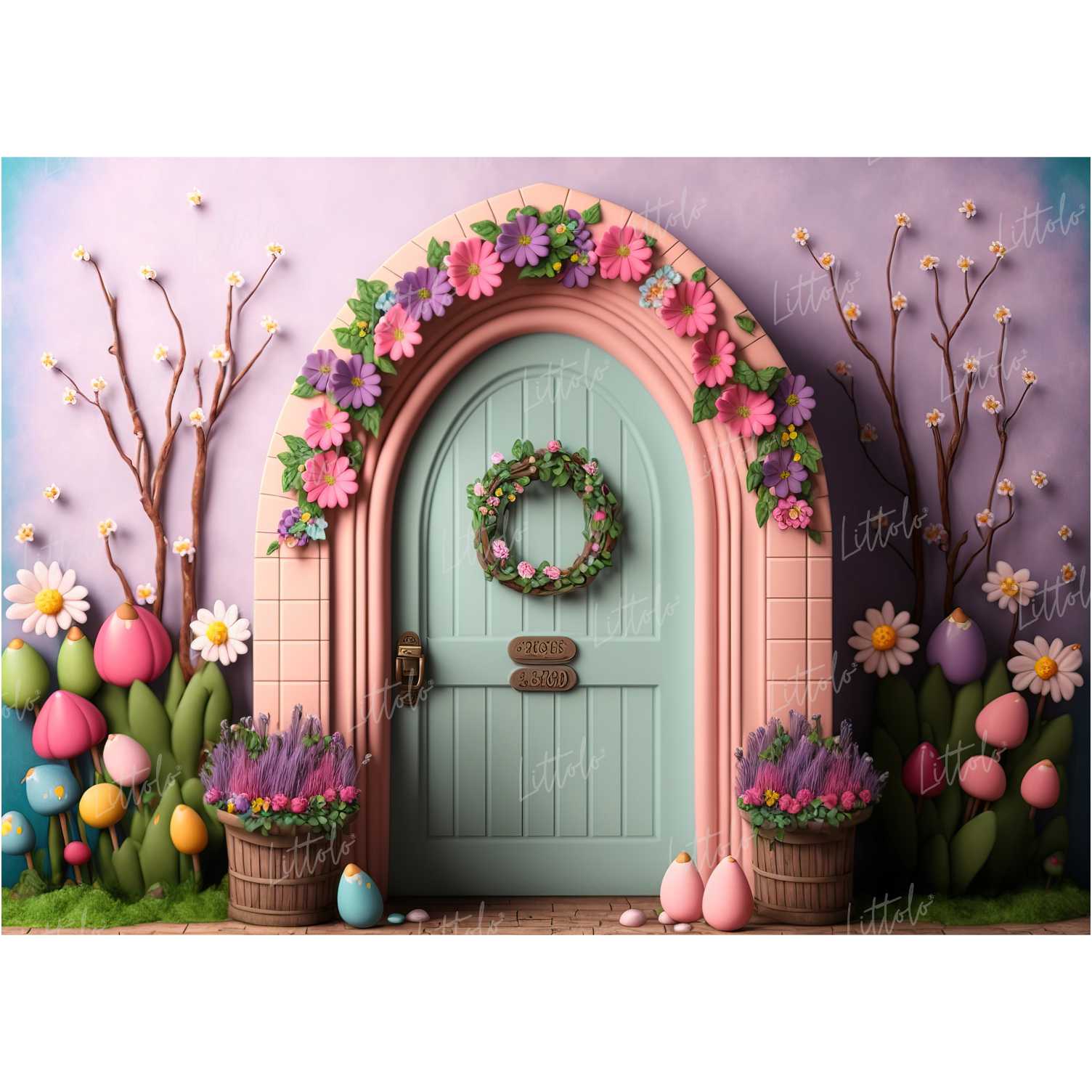 LB0498 Enchanted Doorway Theme Backdrop