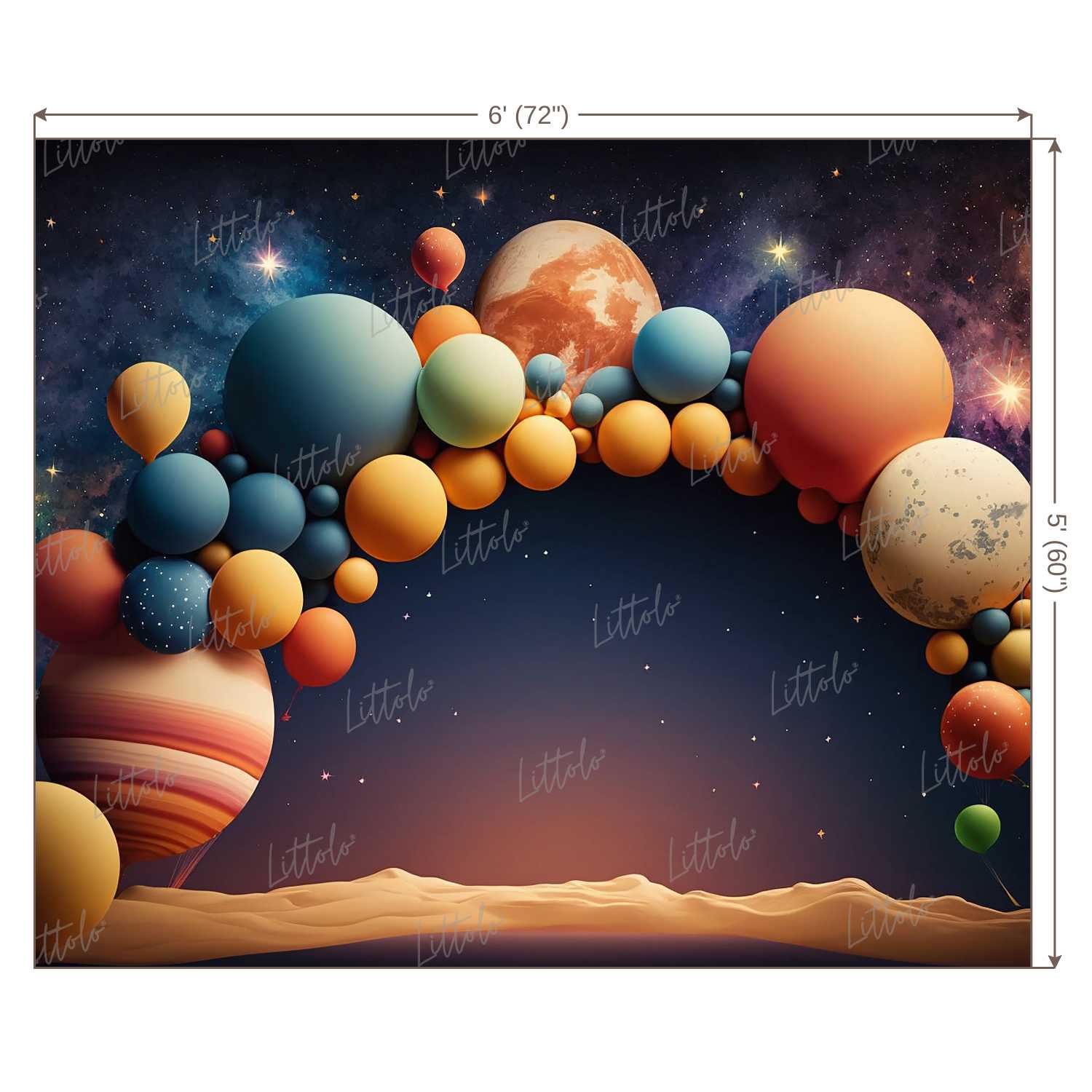 LB0529 Balloons Garland Astronaut Space Backdrop