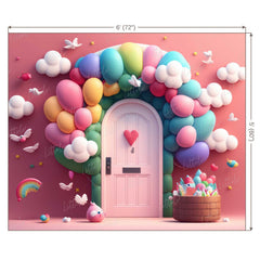LB0533 Balloons Garland Doorway Backdrop