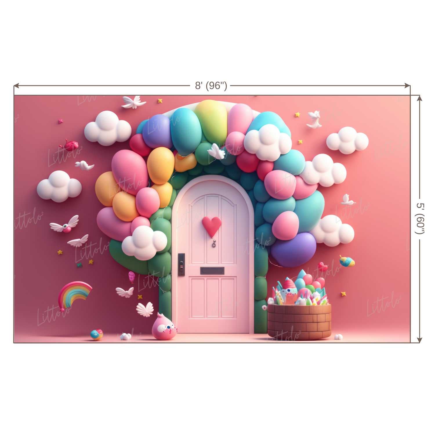LB0533 Balloons Garland Doorway Backdrop