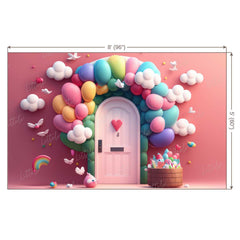 LB0533 Balloons Garland Doorway Backdrop