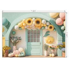 LB0553 Balloons Garland Sunflower Backdrop
