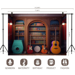 LB0554 Music Library Backdrop