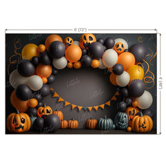 LB0562 Balloons Garland Halloween Backdrop