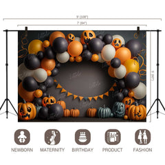 LB0562 Balloons Garland Halloween Backdrop