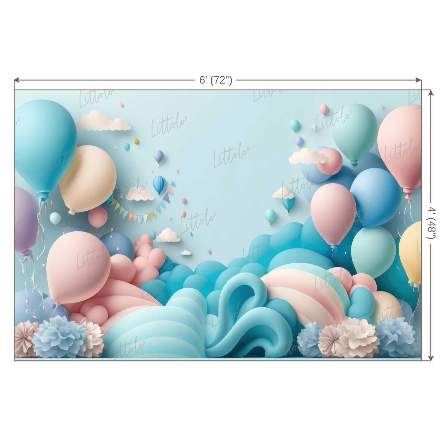 LB0565 Balloons Garland Backdrop