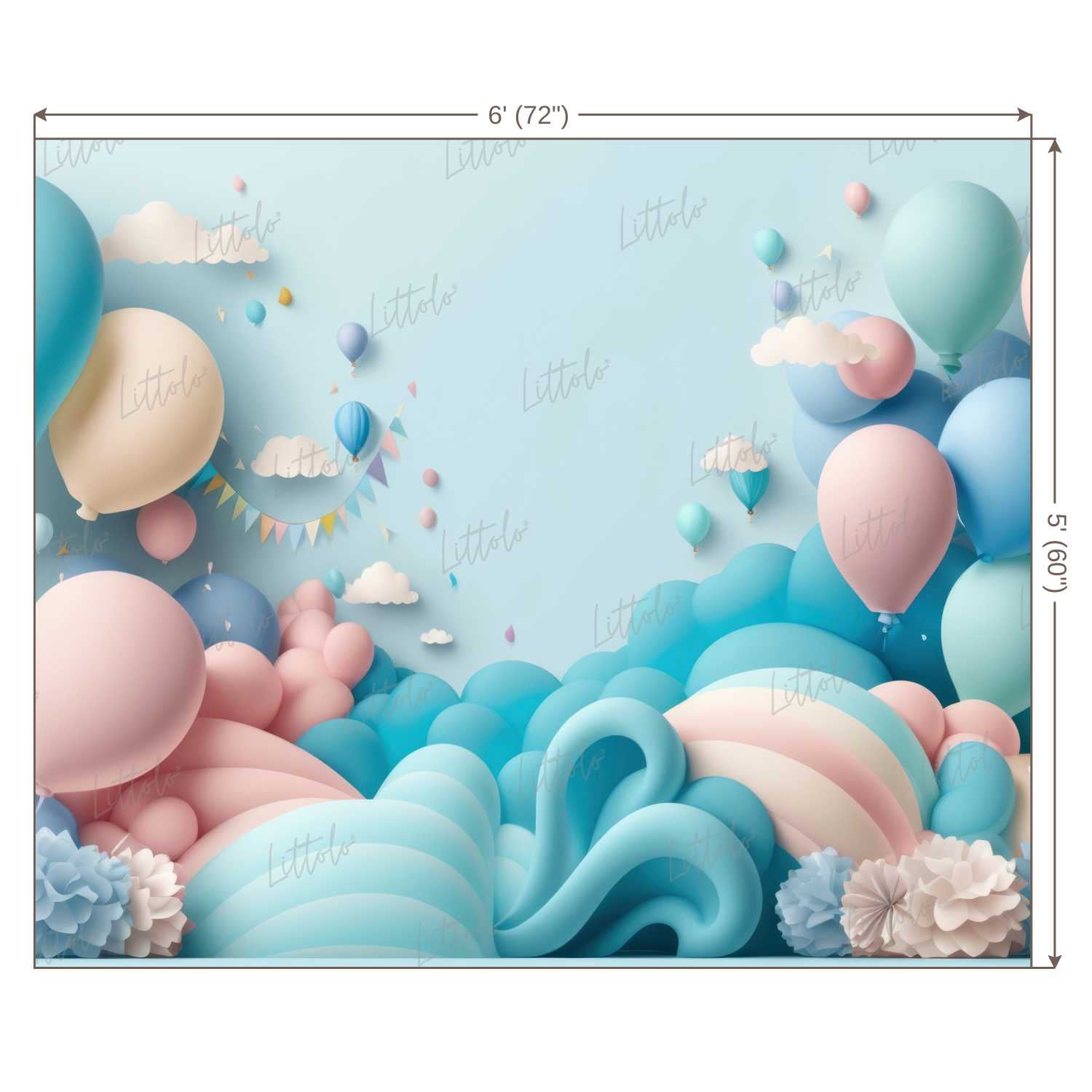 LB0565 Balloons Garland Backdrop