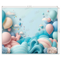 LB0565 Balloons Garland Backdrop