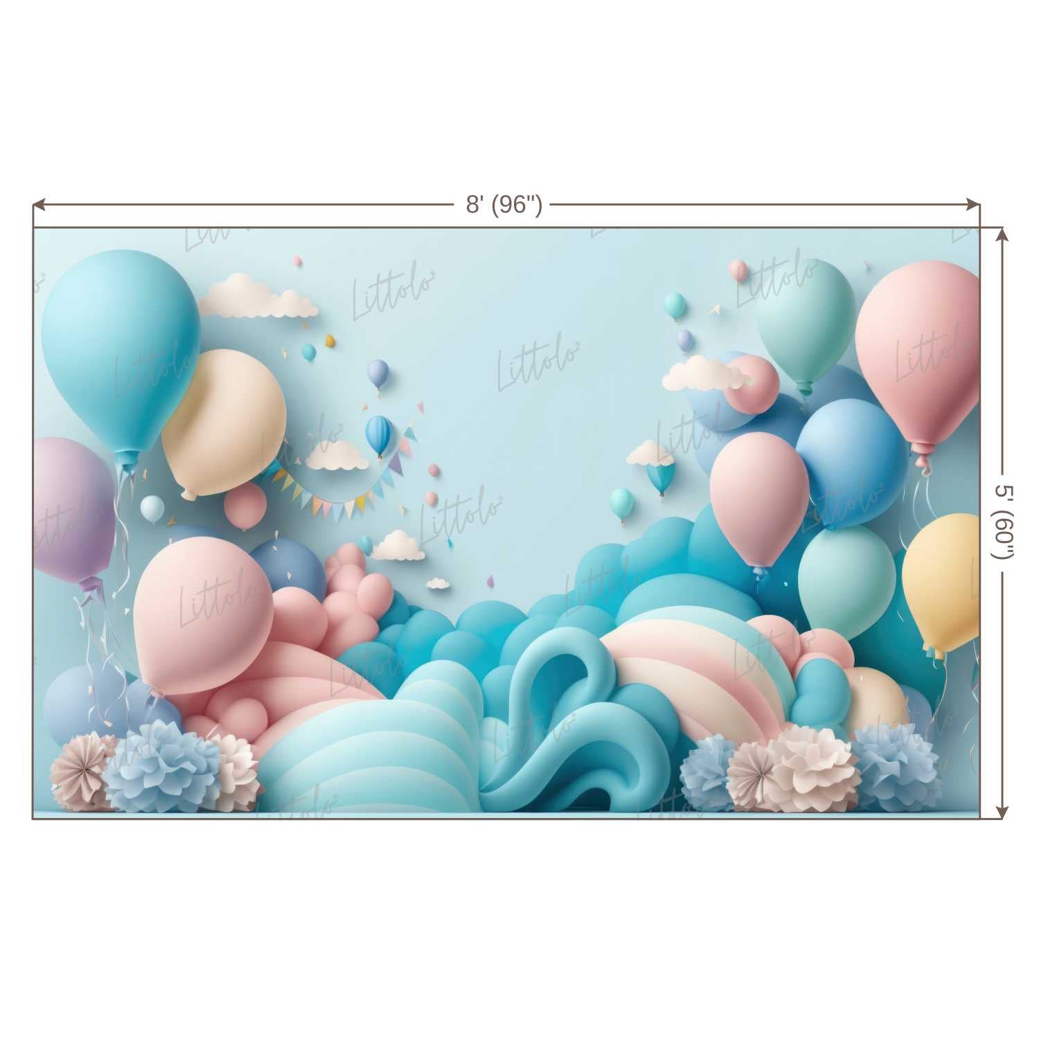 LB0565 Balloons Garland Backdrop