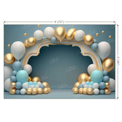 LB0566 Balloons Garland Princess & Prince Backdrop