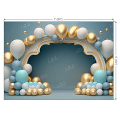 LB0566 Balloons Garland Princess & Prince Backdrop