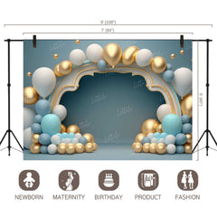 LB0566 Balloons Garland Princess & Prince Backdrop