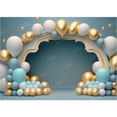 LB0566 Balloons Garland Princess & Prince Backdrop