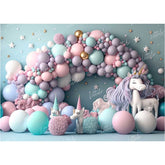 LB0569 Balloons Garland Unicorn Backdrop