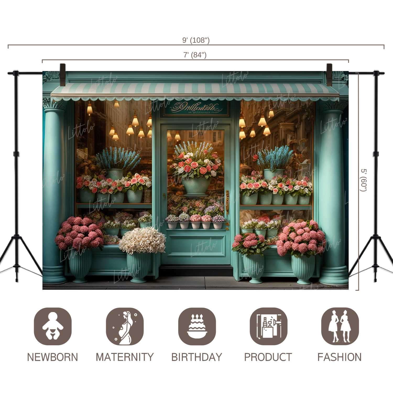 LB0571 Flowers Shop Backdrop